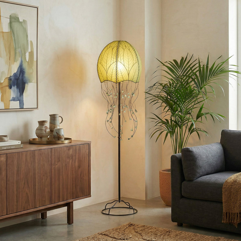 Lampe sur pied 64 po Dobbin Jellyfish, Vert