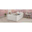 Lit plateforme simple tapissier avec coussin en lapin, lit pour enfant avec rails latéraux amovibles, blanc (date d’arrivée prévue le 2025/1/15)