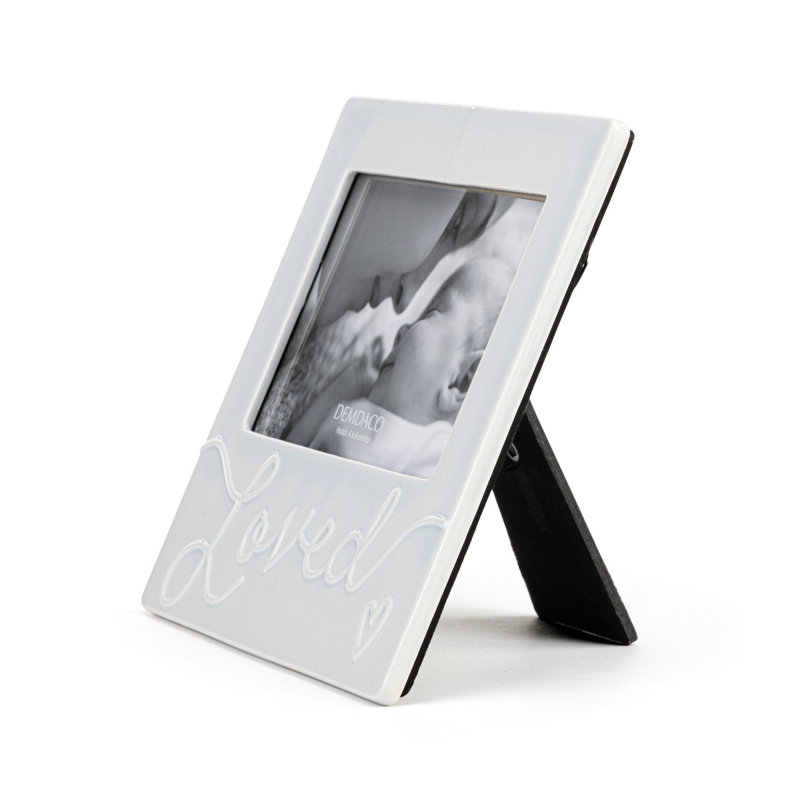 Ceramic Embossed Picture Frame, Blue