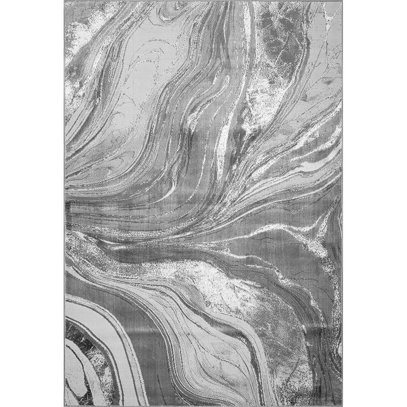 Modern Abstract Marble Area Rug – 100% Polyester Living Room Carpet, Antistatic, Soil & Water Repellent, Colourfast Indoor Rug