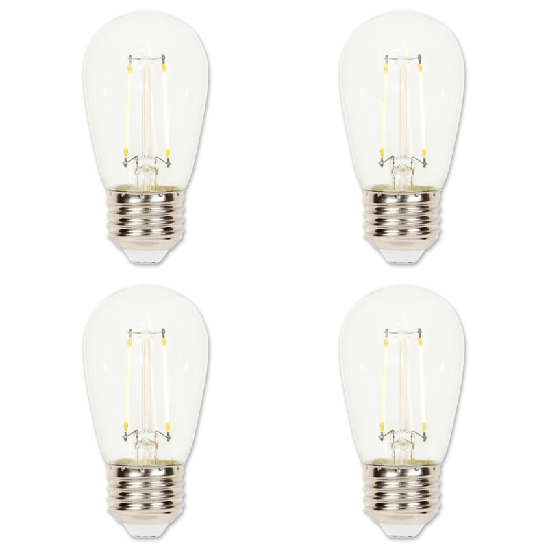 1-Watt (15-Watt Equivalent) Clear S14 Filament LED Light Bulb, Medium Base