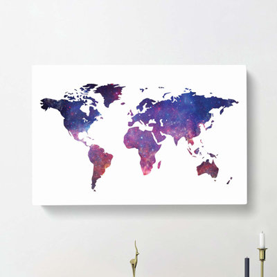 A Cosmic Map Of The Earth In Abstract - Wrapped Canvas