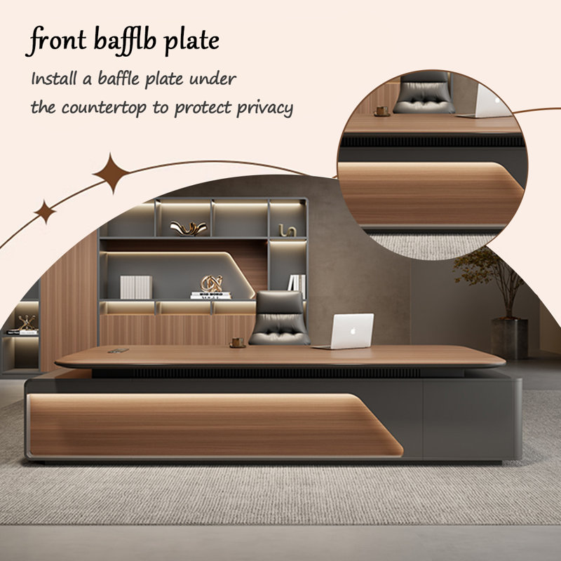 Bureau en L 86,61 po brun clair luxueux, H 29,53 po x l 86,61 po x P 70,87 po
