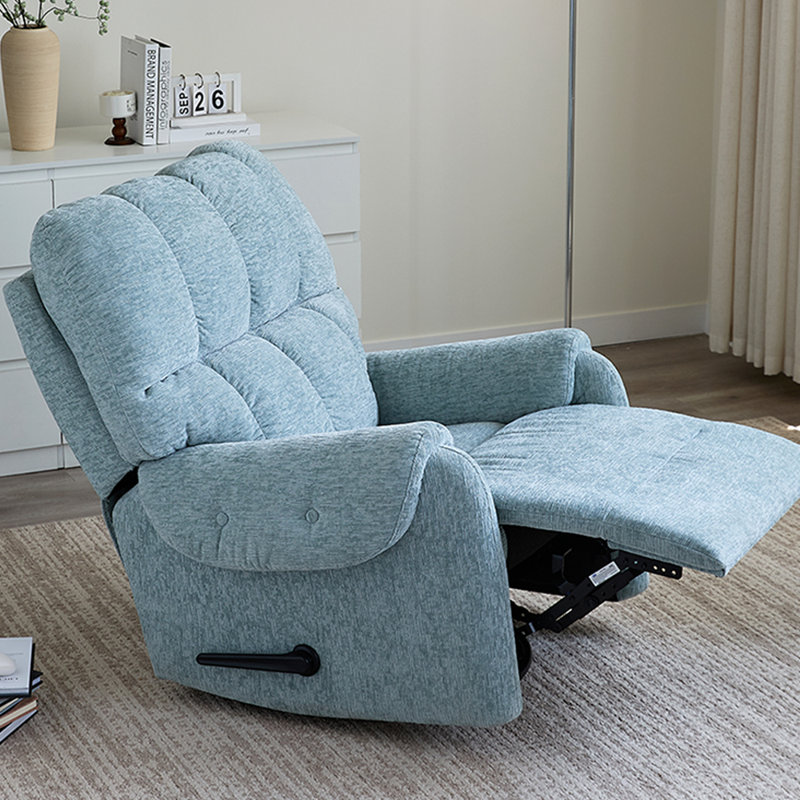 Fauteuil inclinable moderne et multifonctionnel en chenille, Bleu