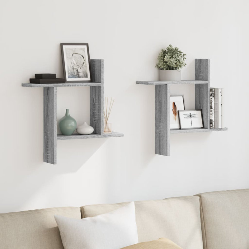Rocchi Floating Shelf, 50cm H x 50cm W x 12cm, Grey Sonoma