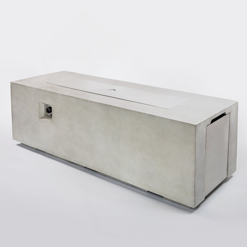Grande table de foyer d'extérieur en béton 70 pouces