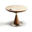 Beige + cristal-crème + brun + pierre frittée ronde argentée + bois massif + table de salle à manger en acier inoxydable-90161758