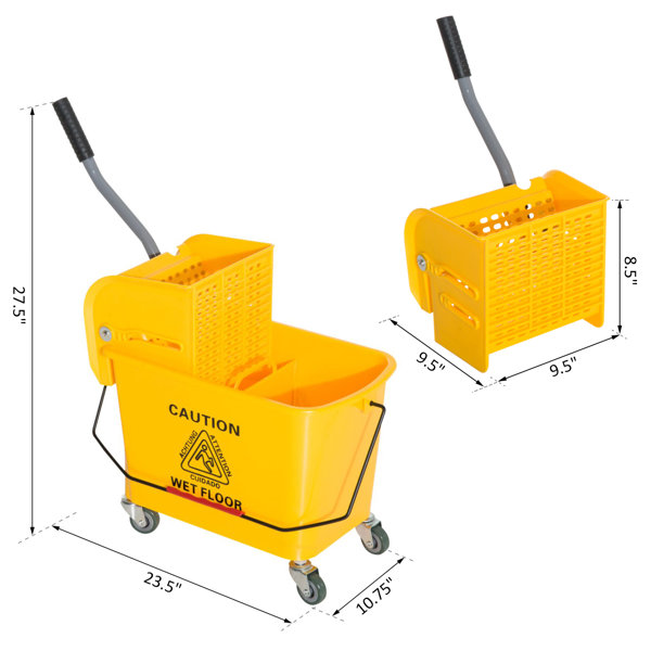 New Rubbermaid Q920 Foot Ringer Mop Bucket with Janitor Cart Attachment