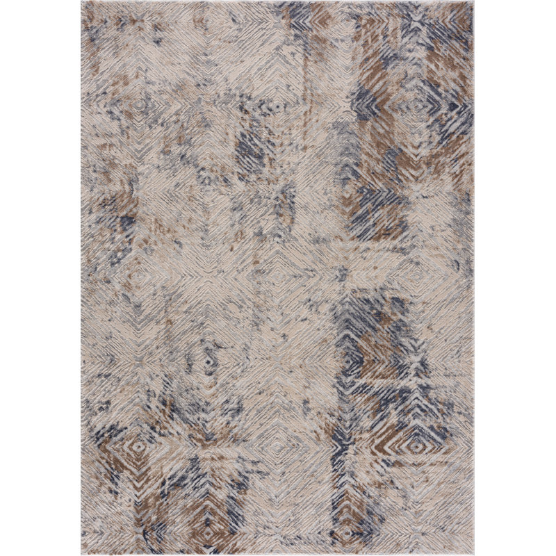 Rug Branch Marisol 5' x 8' (5'3" x 7'7") Navy/Beige Abstract Indoor Area Rug, Transitional, Medium Pile, Stain-Resistant Carpet - Living Room, Bedroom, Dining Room, and Kitchen