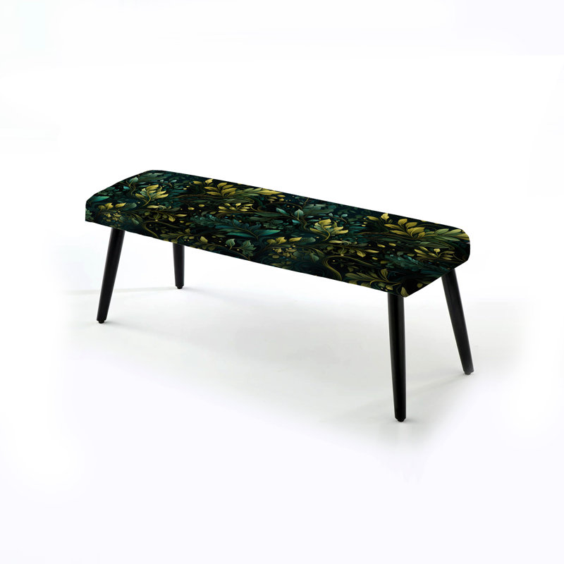Banc noir rembourré Emerald Canopy Forest - Botanical