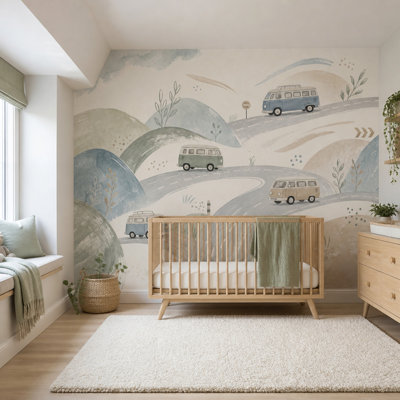 Murale de style scandinave aquarelle