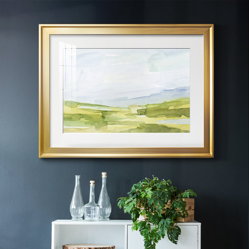 Watery Lowlands IV, reproduction encadrée sur papier, Doré, H 27 po x l 39 po x P 1,5 po