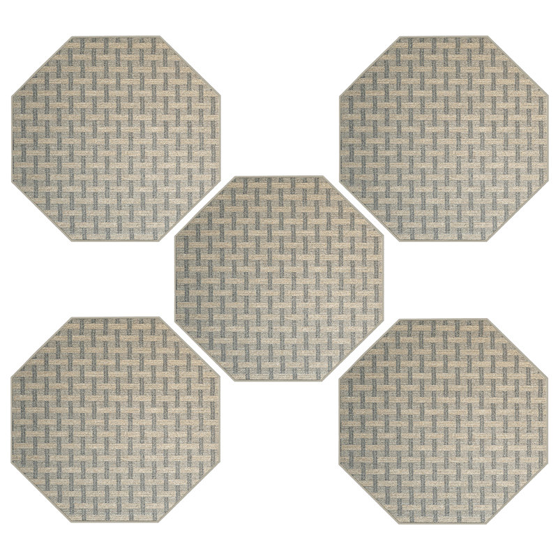 Ensemble de tapis intérieur / extérieur en polyester touffeté à la machine Ogute, Octogone 2 pi