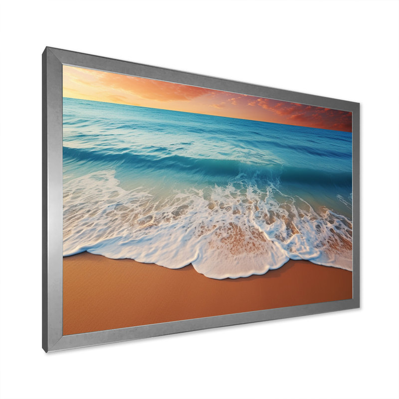 Barada Landscape Coastal Vibuctions sur toile, Cadre simple argenté, H 12 po x l 20 po x P 1 po