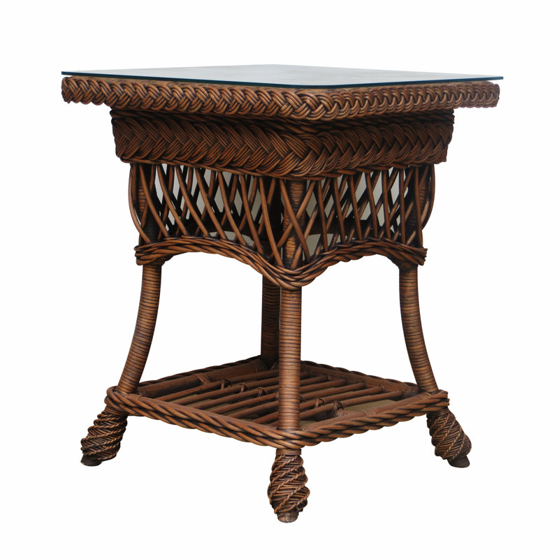 Table de bout en verre avec rangement Miamisburg
