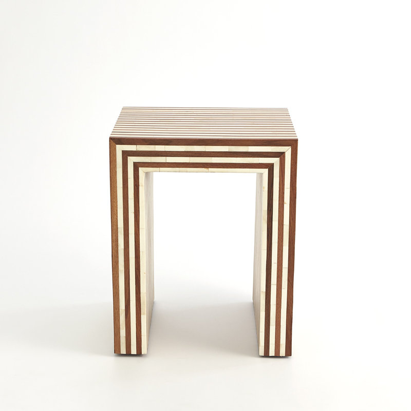 Sienna End Table-Walnut/Bone-Sm
