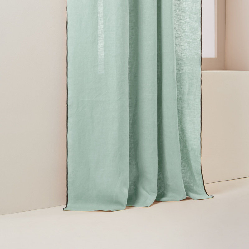 Carlina Pencil Pleat Semi Sheer Sliding Curtain, Width 350 x Drop 280cm, Light Blue