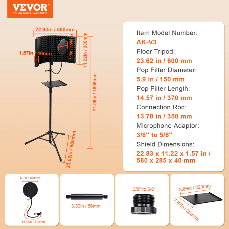 VEVOR Single Screen Floor Stand Mount