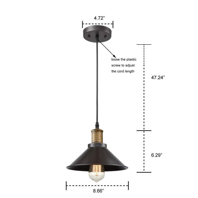 Luminaire suspendu conique unique à 3 lumières Muniz