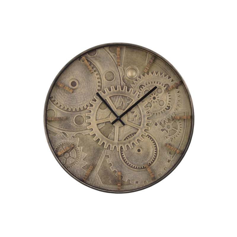 Clocks, 20" Round, Wall Clock, Brown, Transitional