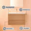 Meuble-lavabo flottant 30 po avec lavabo en céramique. Finition noyer naturel. Entièrement assemblé. Rangement pratique. Contreplaqué. Installation facile. Surface propre. Tiroirs stratifiés pour meubles de salle de bain.