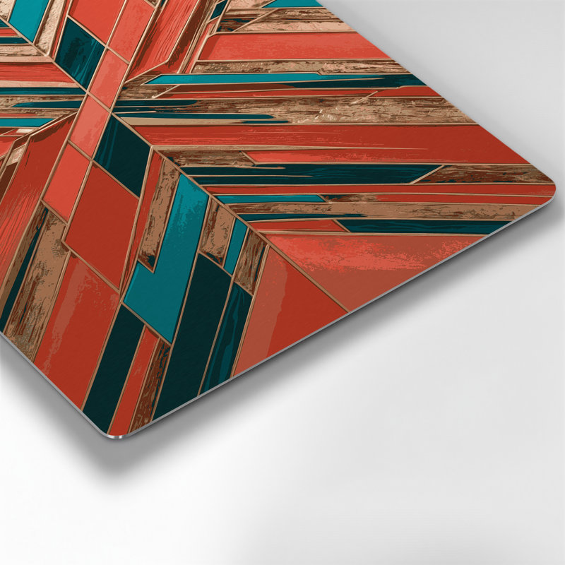 «Geometric Abstraction 55», art mural en métal brun, H 11 po x l 14 po