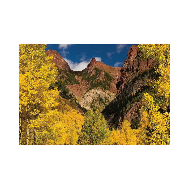 Autumn Trees on Mountain, Maroon Bells, Maroon Creek Valley, Aspen, Pitkin County, Colorado, USA II 1 Piece Wrapped Canvas Wall Art