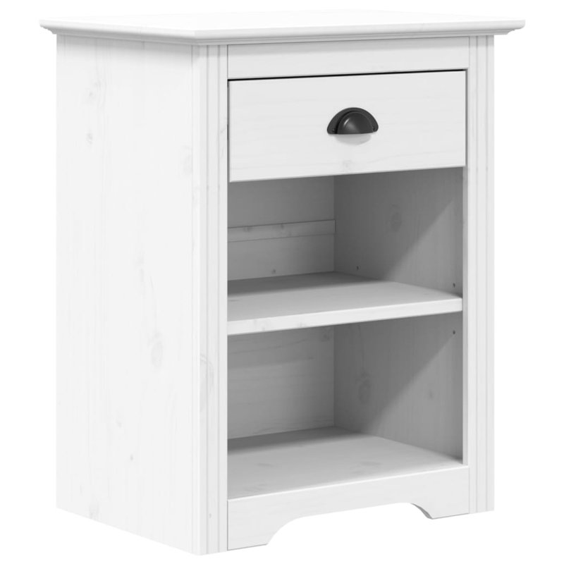 vidaXL Bedside Cabinet Bedroom Side Table End Table Bedstand Solid Wood Pine, White