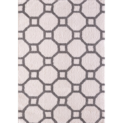 Tapis blanc/argenté Kempf