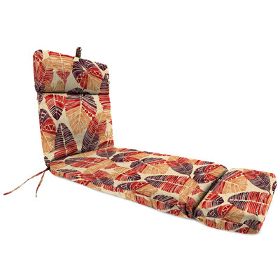 72" x 22" Outdoor Chaise Lounge Cushion with Ties and Loop