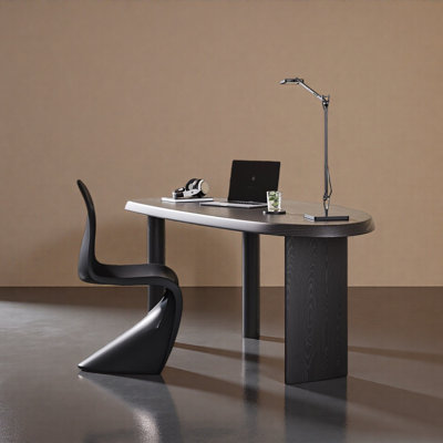 Modern Solid Wood Desk with Ergonomic Edge