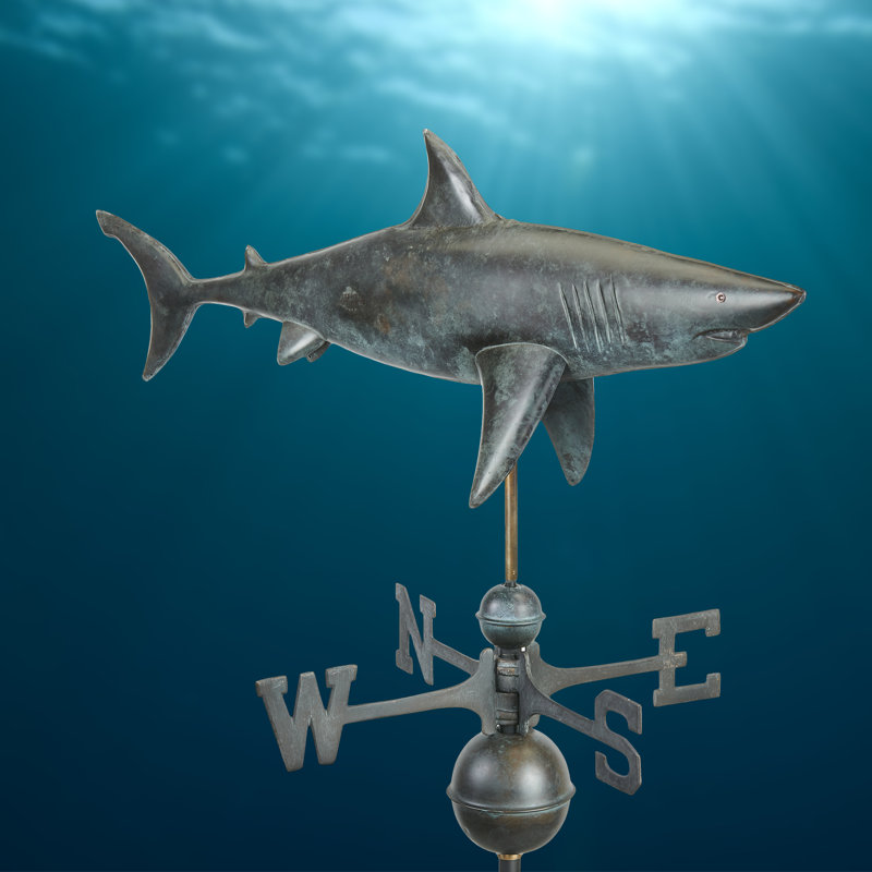 Girouette shark, Cuivre et patine grise