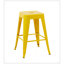 Tabouret à hauteur de comptoir 24 po, ensemble de 2 tabourets de bar en métal sans dossier, empilable, amovible et facile à assembler, peu encombrant pour îlot de cuisine / bar / café / salle à manger (jaune)-83002769-83002776-83002777