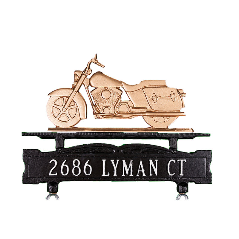 1-Line Mailbox Sign, Yes, Gold Bronze