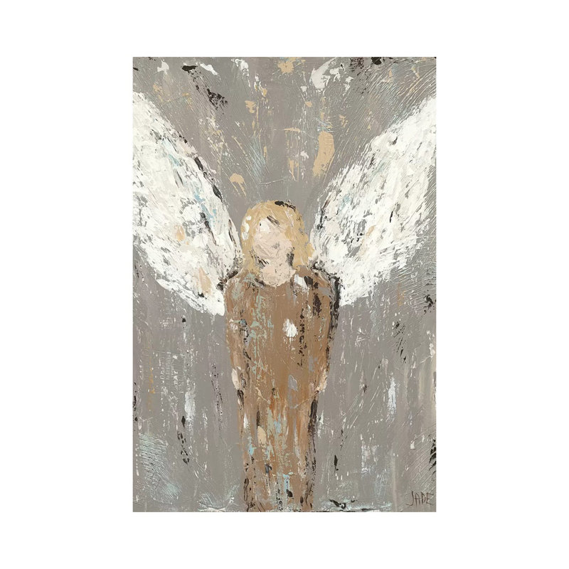 «Angel Guardian» par Jade Reynolds - reproduction d'art, H 12 po x l 8 po x P 0,75 po, Toile tendue, Pas de tapis