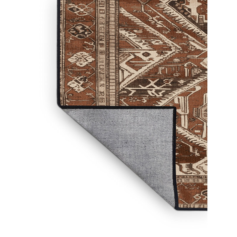 Tapis brun lavable à la machine, Carré 4 pi