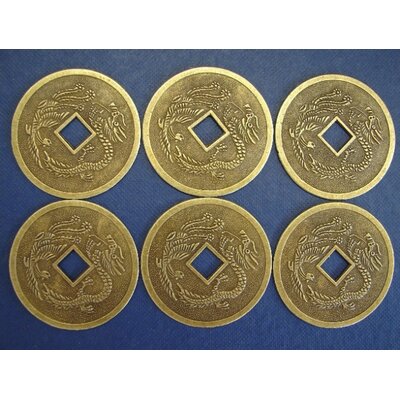 6 Piece Chinese Dragon Phoenix Coin Sculpture -  Bungalow Rose, D095488E503D4ECF86FCC51FBF381BC7