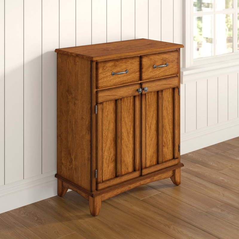Presswood Solid Wood Accent Cabinet, Cottage Oak/Brown