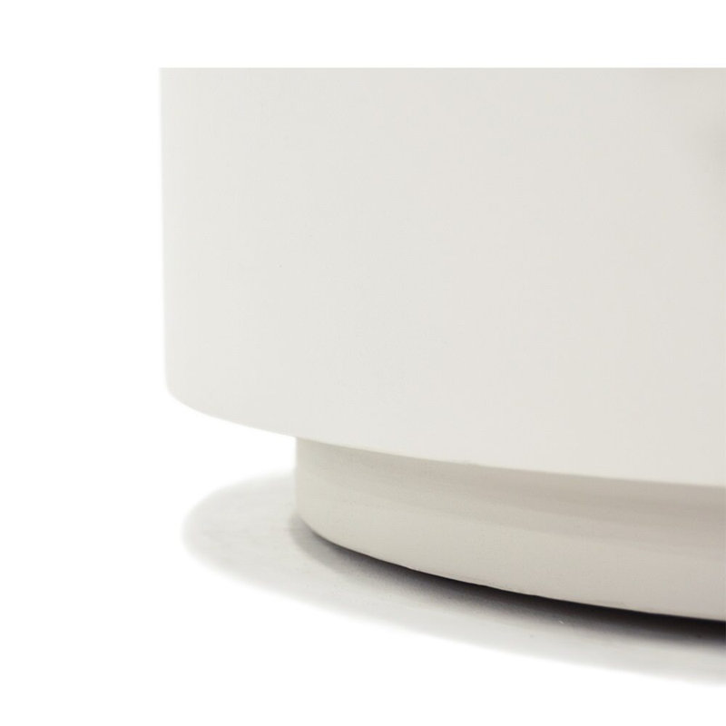 Table basse en béton, Blanc, H 14,2 po x l 40 po x P 40 po
