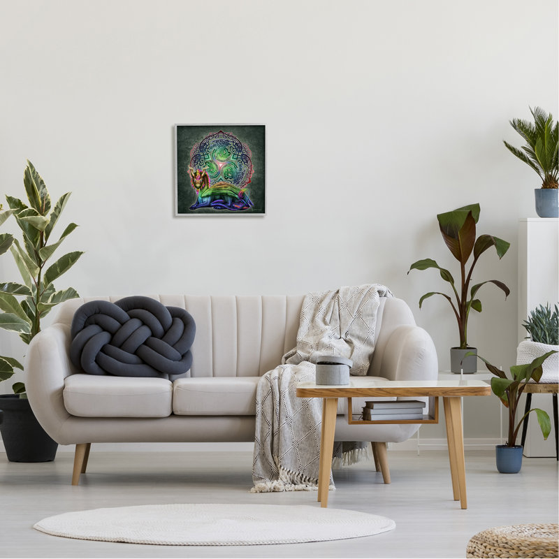 Dragon sur motif celtique, impression sur bois, Estampe numérique Farmhouse, H 17 po x l 17 po x P 1,5 po