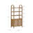 Cicley Arched 3-Tier Bookshelf With Seagrass Cabinet Base