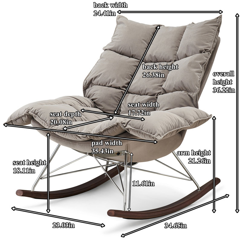 Chaise d'appoint en velours 35,43 po Jontrell