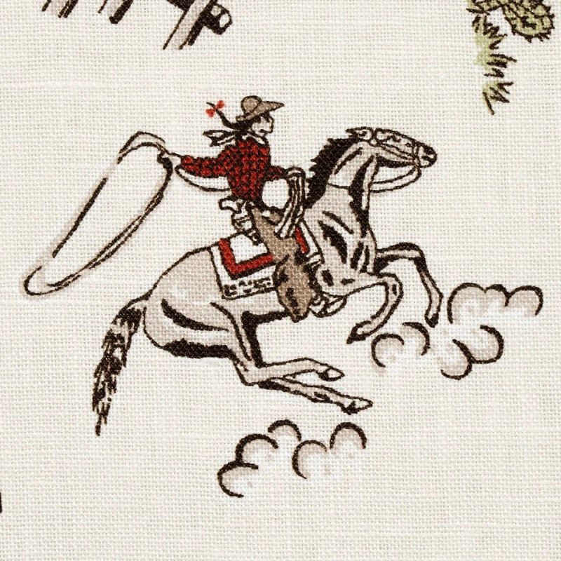 Schumacher x Marie-Chantal Wild West Performance Linen Fabric, Cream