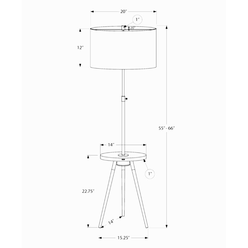 Lampe trépied 63 po