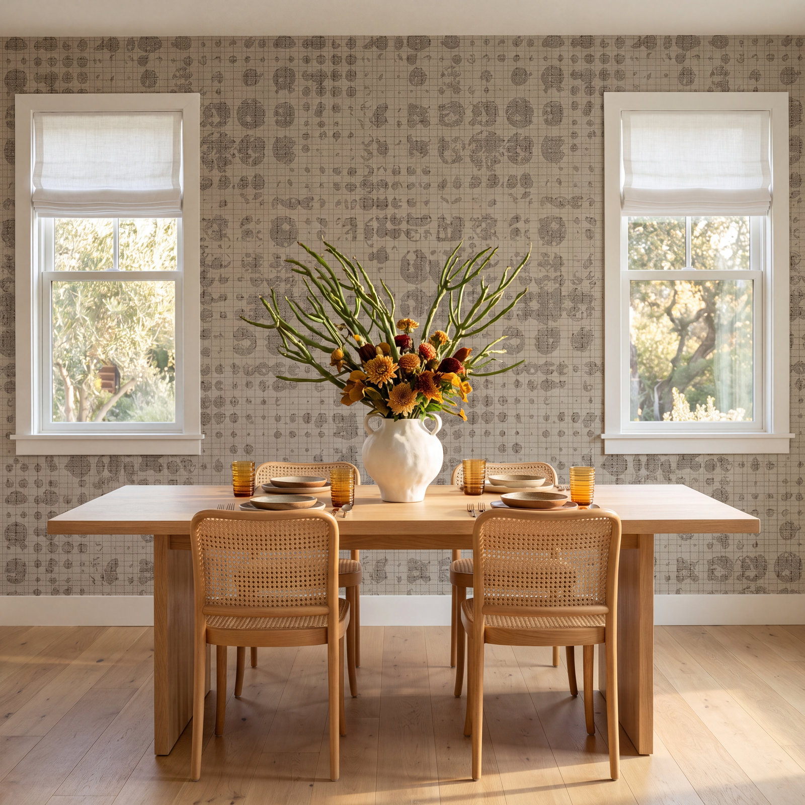 Celeste Modern Geometric Wallpaper, Brown