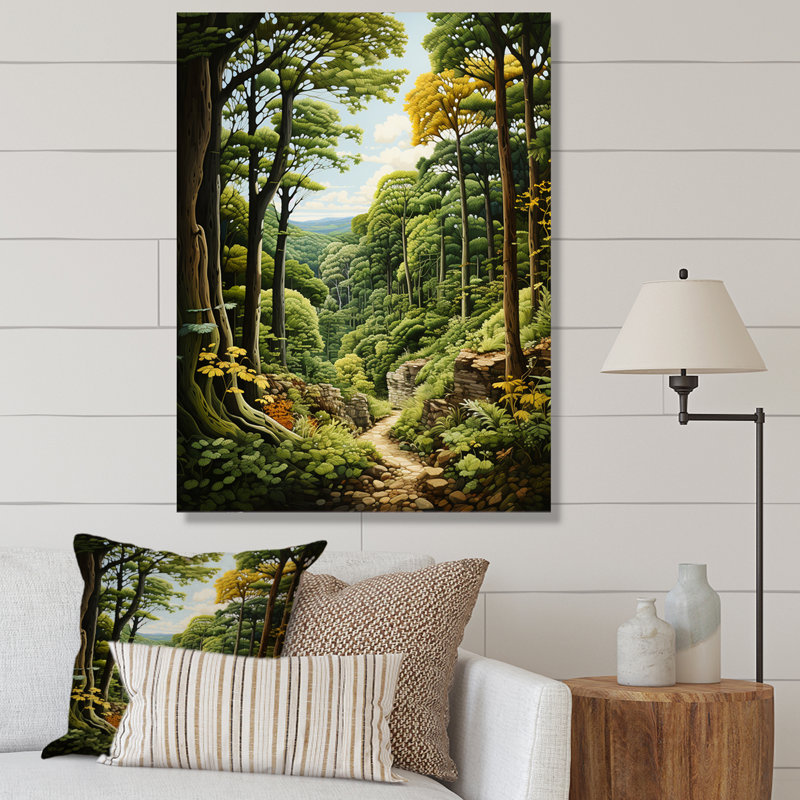 " Canopy Portrays Trees Forest V ", 40" H x 30" W x 1.5" D, Wrapped Canvas