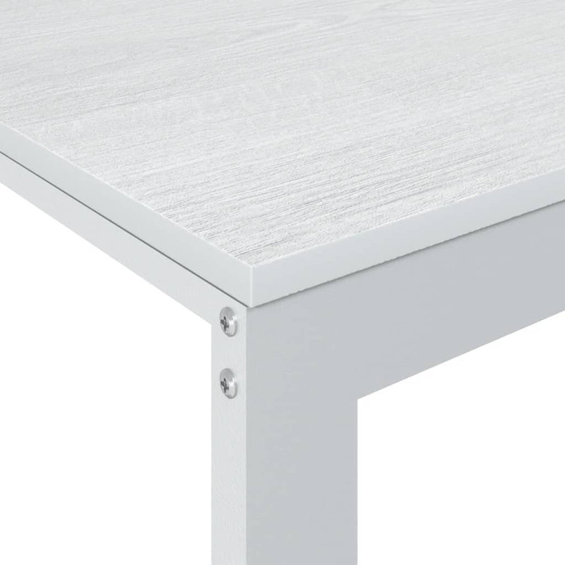 Abdalmalak Solid Wood Top Writing Desk, White