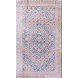 Stepped Tribal Geometric Diamond Design Antique Cotton Agra Rug