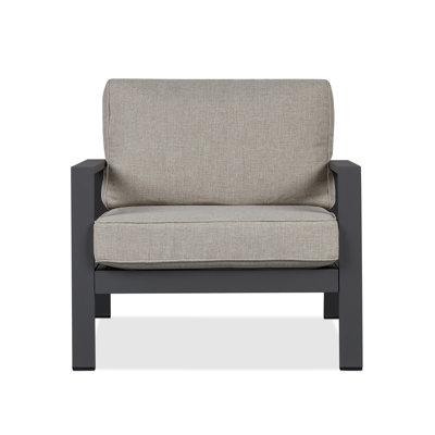 Chaise d'extérieur en métal avec coussins 30 po Aegean par Real Flame
