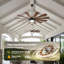 62"/72" Windmill Ceiling Fan with Light, Large Modern Industrial Ceiling Fan with Remote, 12 Blade High Airflow Ceiling Fan, Quiet Reversible DC Motor, Dimmable LED Ceiling Fan for Living Room, Farmhouse-1739107904-1749239996